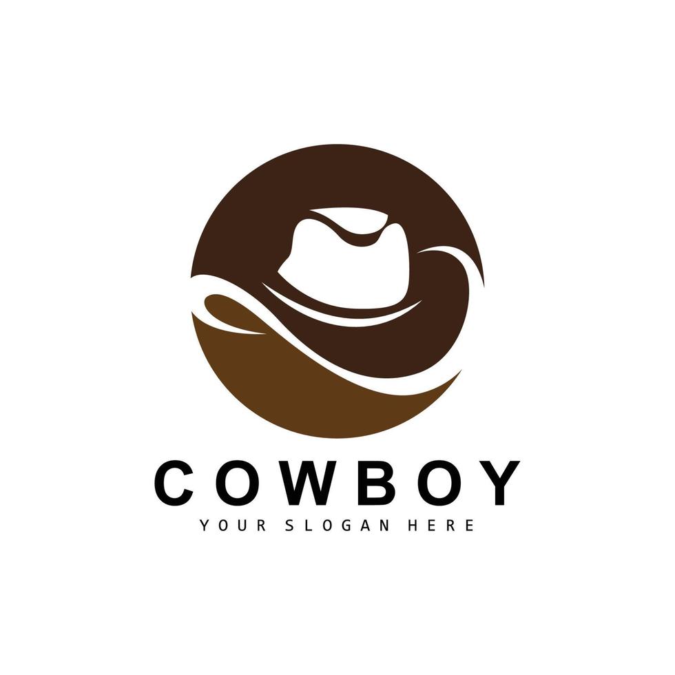 Cowboy Hat Logo, Texas Cowboy Design, Western Country Sheriff Hat Vector, Silhouette Icon vector