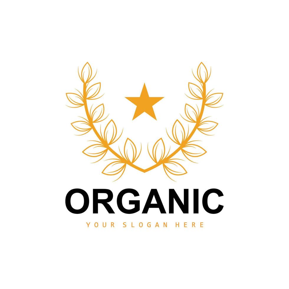 Wheat Rice Logo, Agricultural Organic Plants Vector, Luxury Design Golden Bakery Ingredients vector