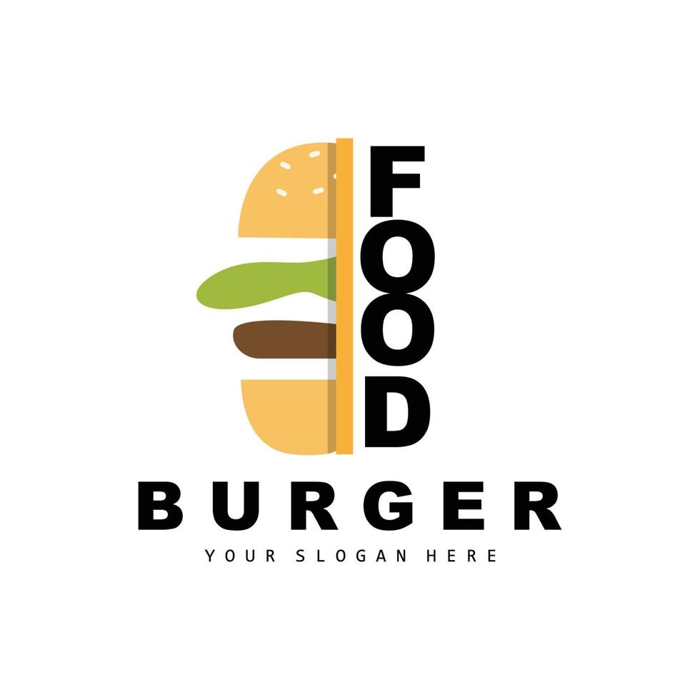 Burger Logo, Fast Food Design, Bread And Vegetables Vector, Fast Food Restaurant Brand Icon Illustration vector