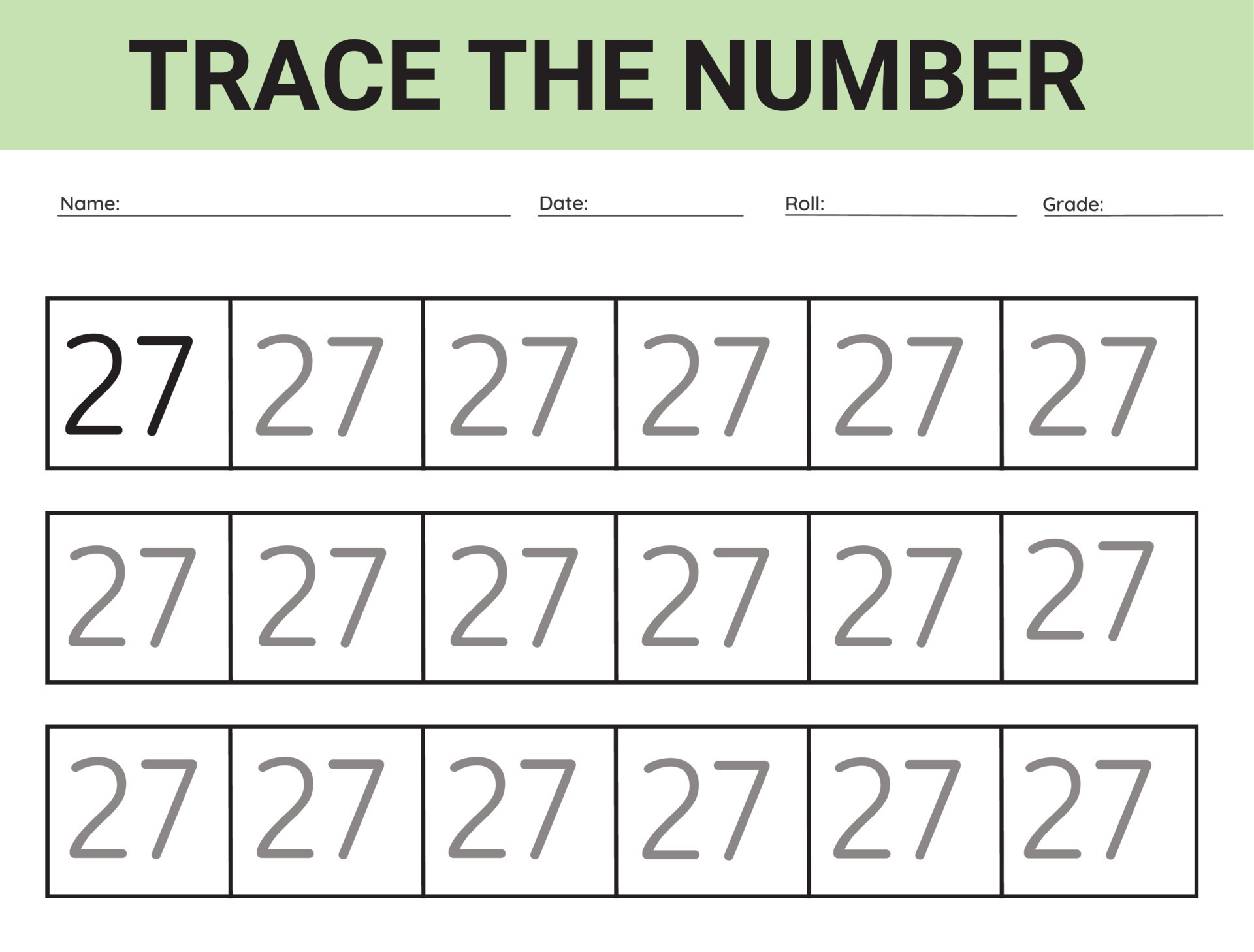 Number 27. card for kids learning to count and to write, worksheet for kids to practice writing skills, Vector illustration 20807146 Vector Art at Vecteezy number-27-card-for-kids-learning-to-count-and-to-write-worksheet-for-kids-to-practice-writing-skills-vector-illustration-20807146-vector-art-at-vecteezy