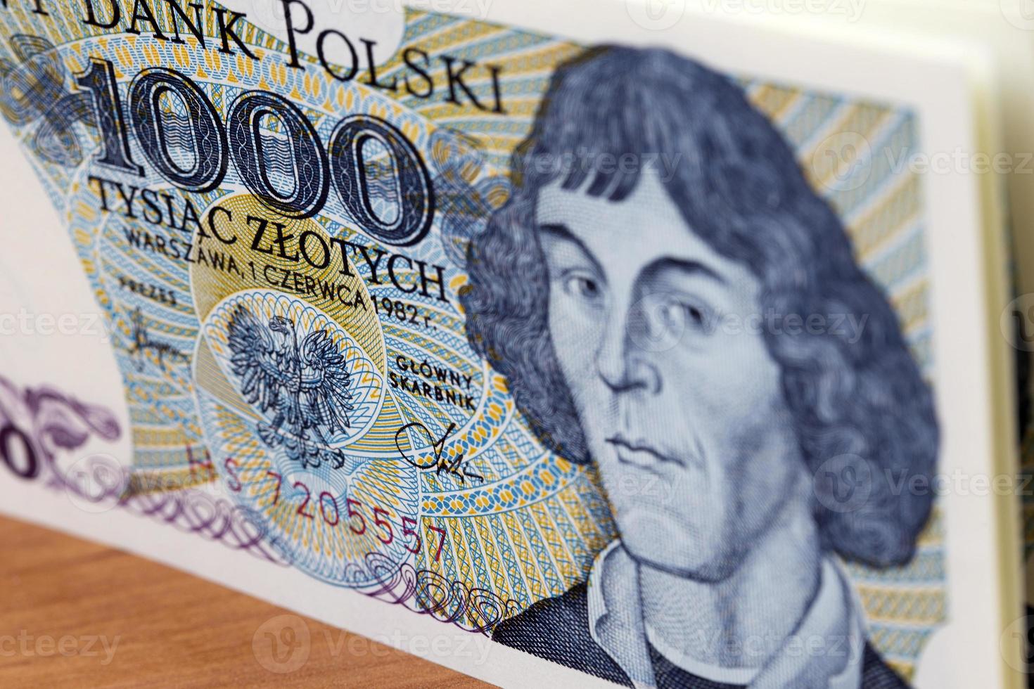 Old Polish money - 1000 Zloty a background photo