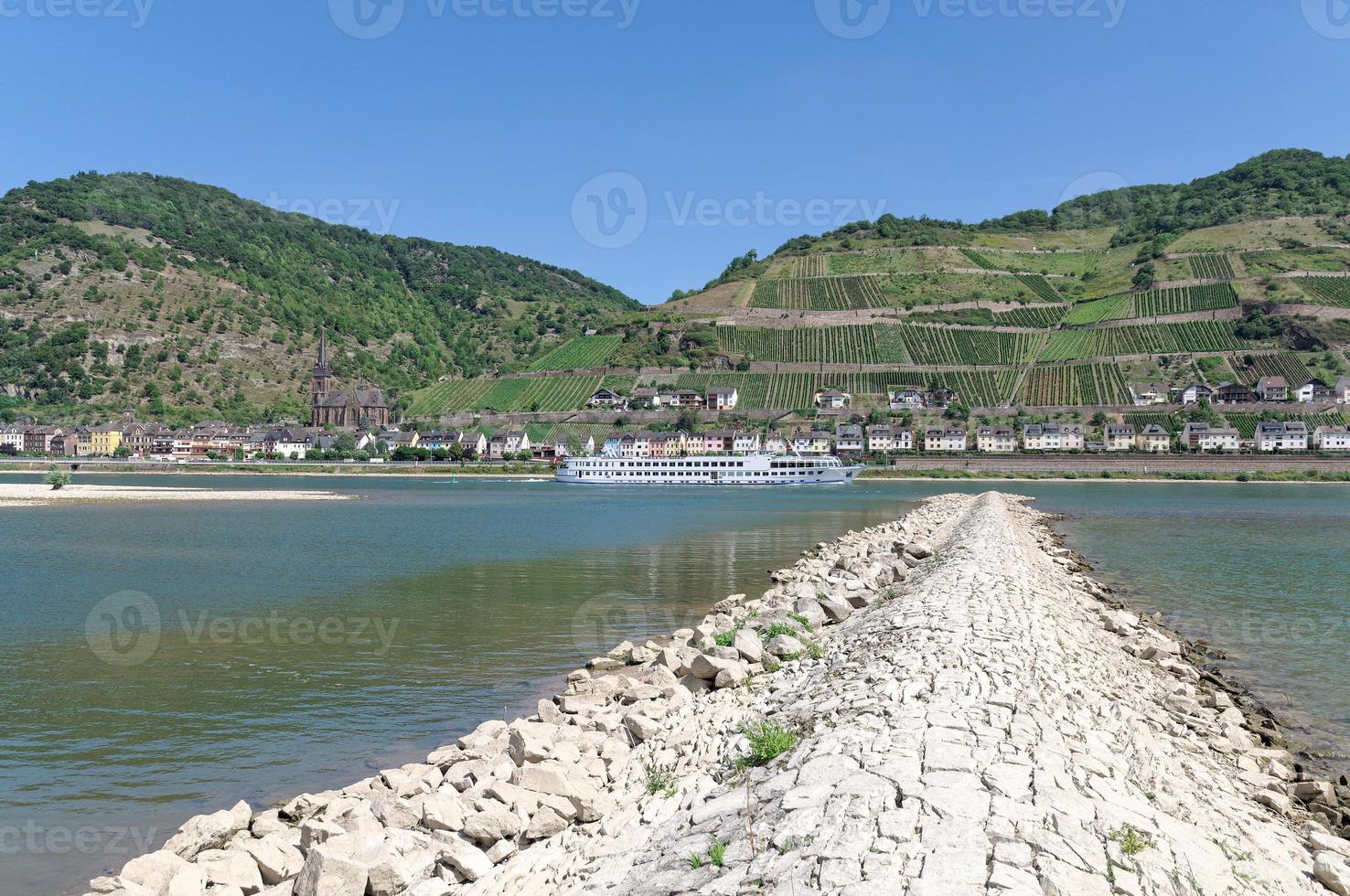 Wine Village of Lorchhausen in Rheingau Region at Rhine River, Germany photo