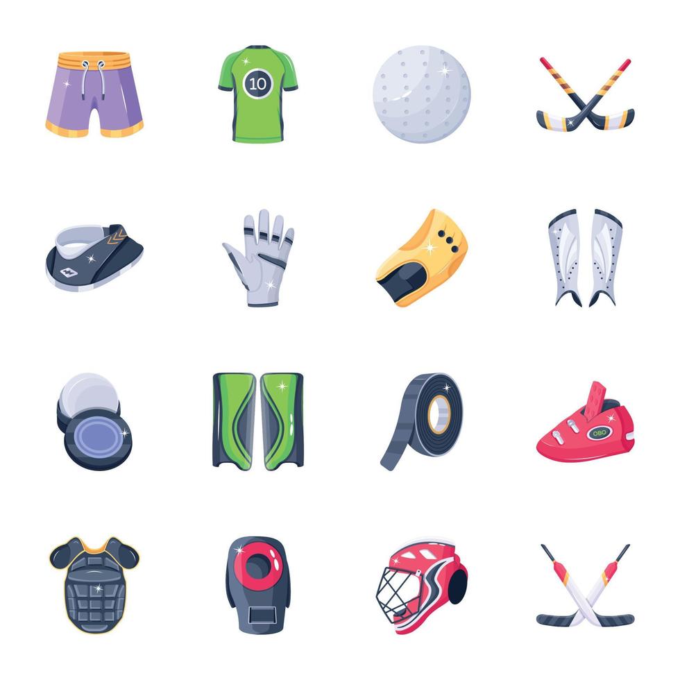 Bundle of Sportswear and Accessories Icons in 2D Style vector