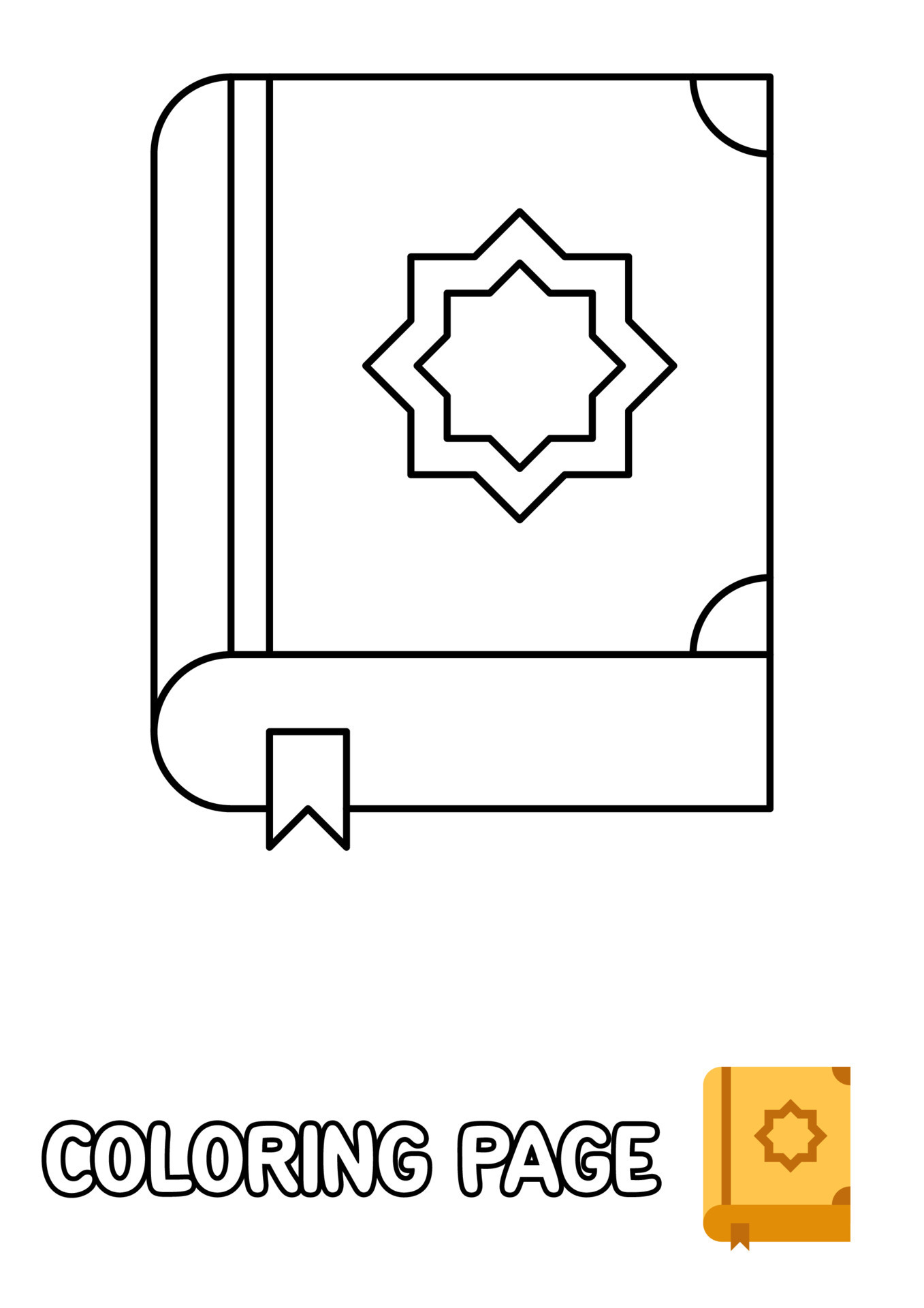 Coloring page with Quran for kids 20808619 Vector Art at Vecteezy