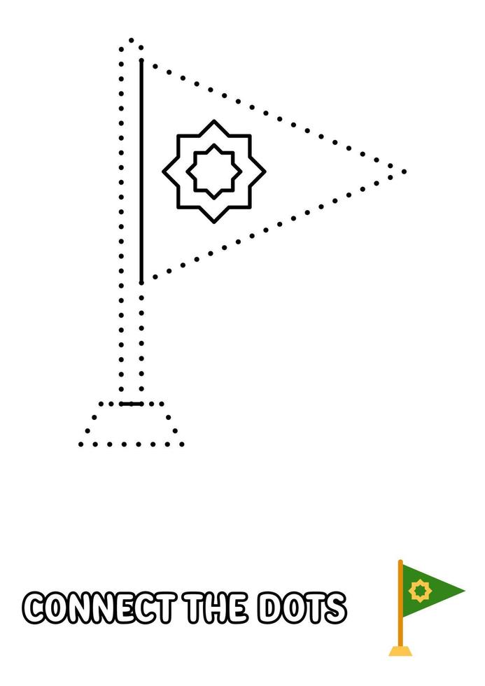 Dot to dot page with Flag for kids vector