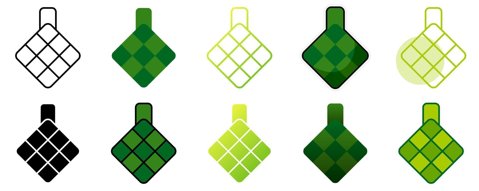 Ketupat in flat style isolated vector
