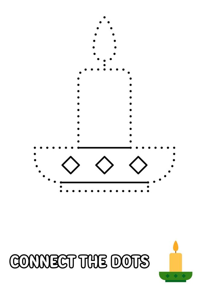 Dot to dot page with Candle for kids vector