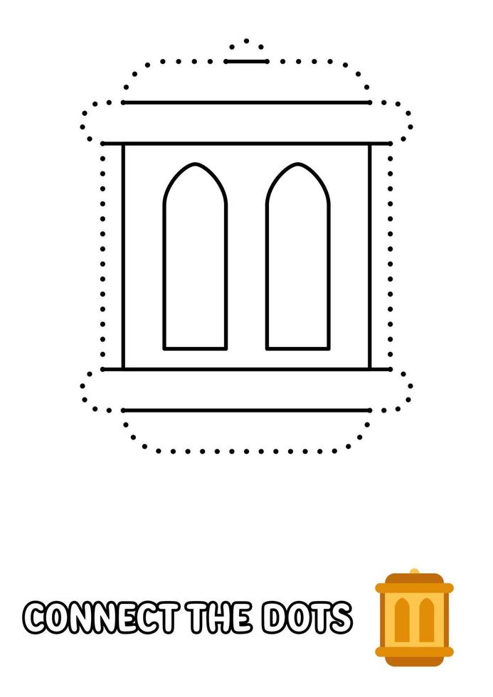 Dot to dot page with Lantern for kids vector