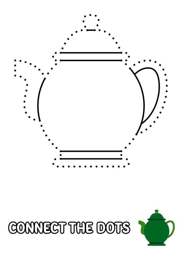 Dot to dot page with Tea Pot for kids vector