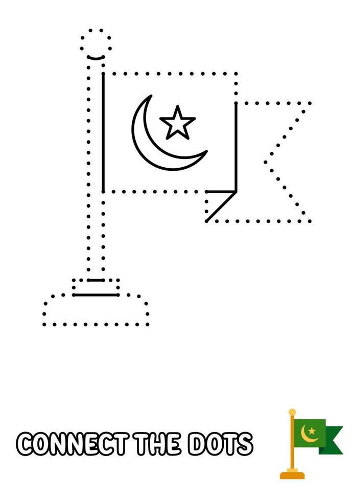 Dot to dot page with Flag for kids vector