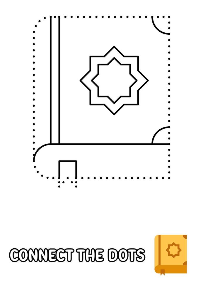 Dot to dot page with Quran for kids vector