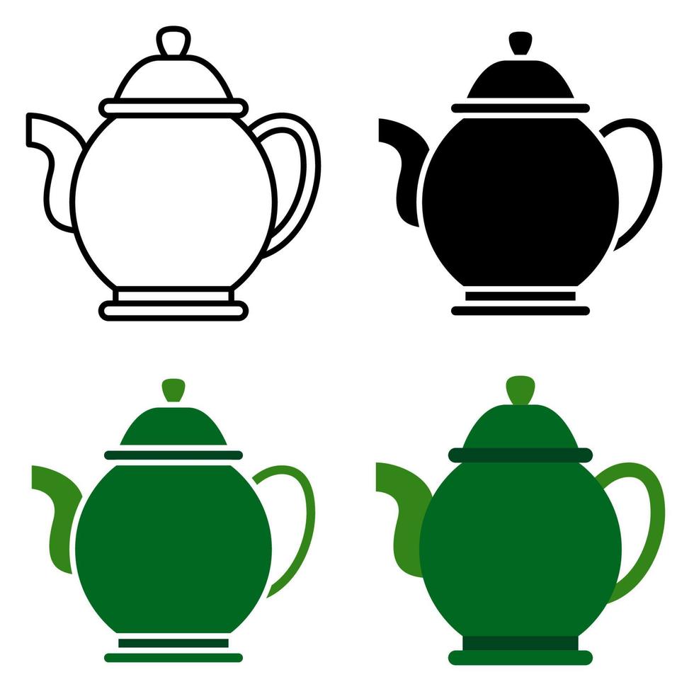 Tea Pot in flat style isolated vector