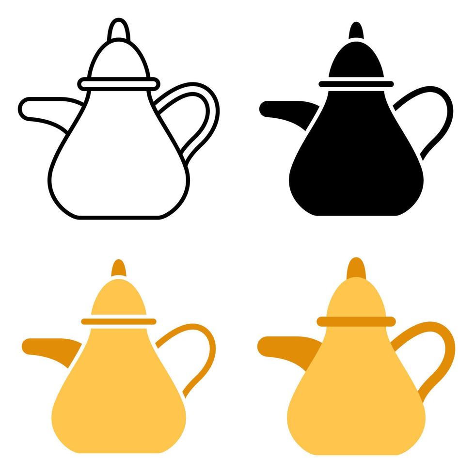 té maceta en plano estilo aislado vector