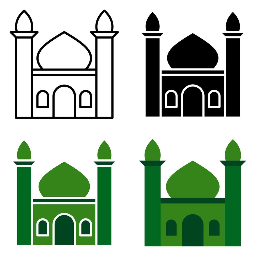 Mosque in flat style isolated 20808801 Vector Art at Vecteezy