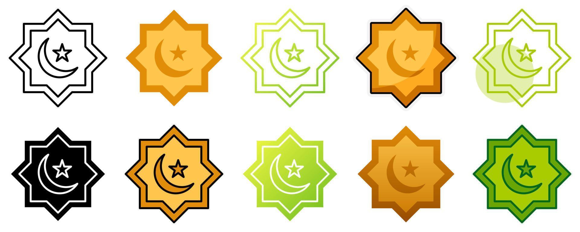Eid Moon in flat style isolated vector