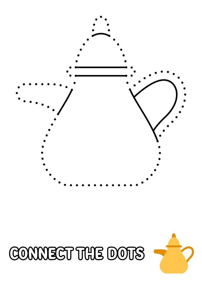 Dot to dot page with Tea Pot for kids vector