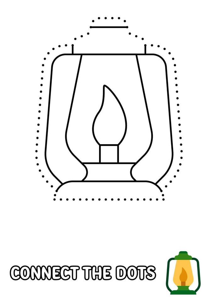 Dot to dot page with Oil Lamp for kids vector