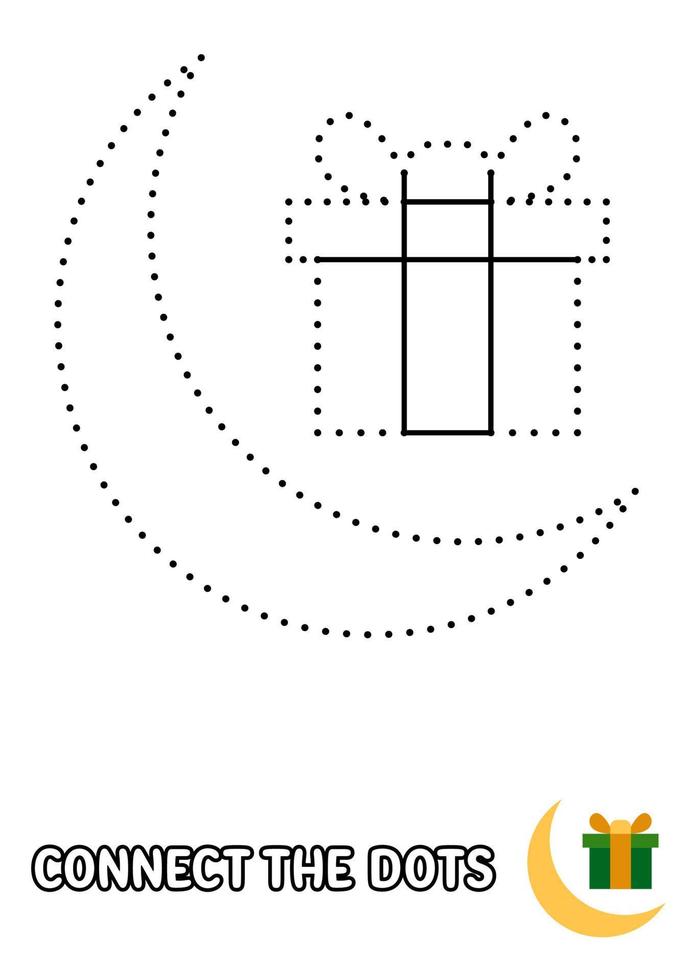 Dot to dot page with Gift for kids vector