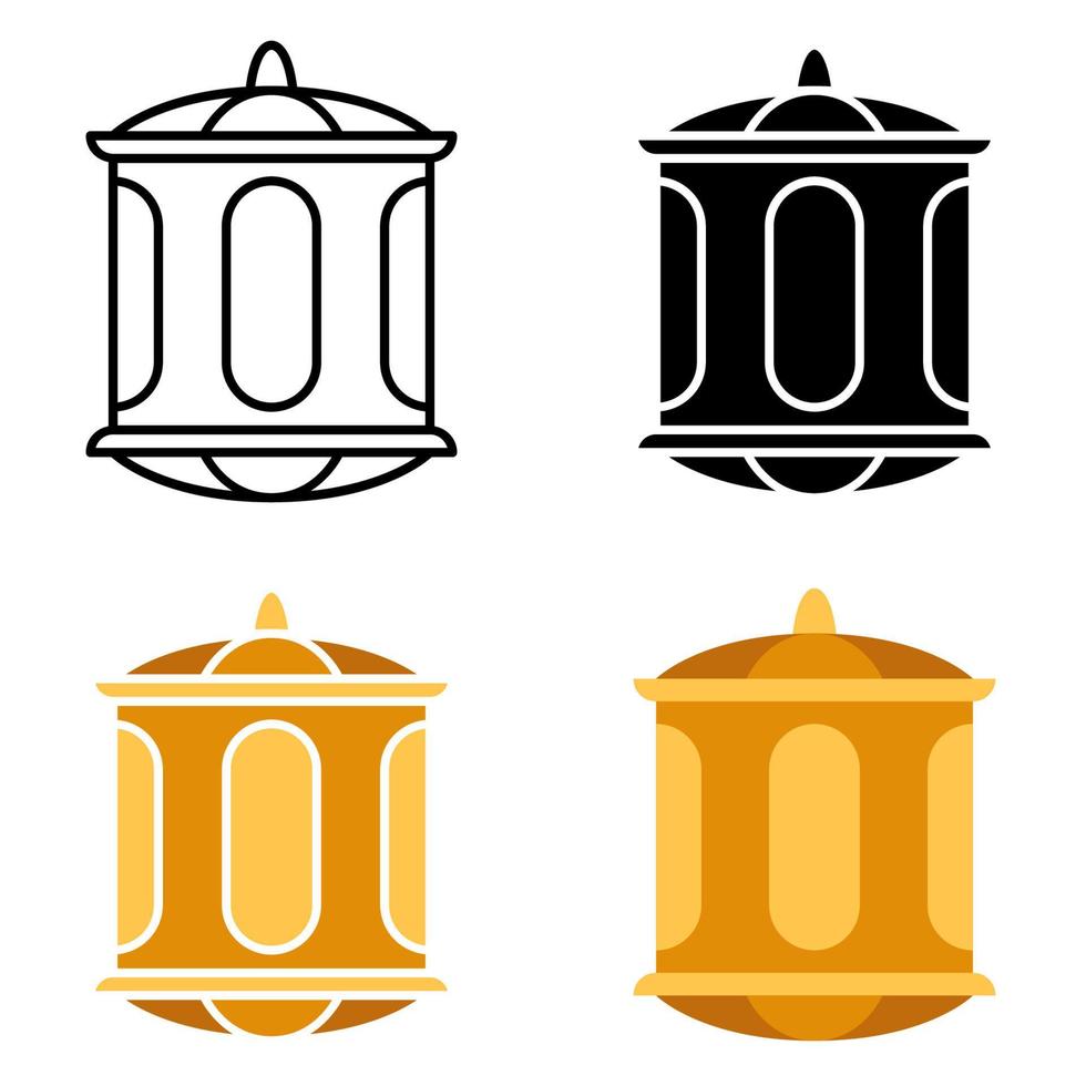 Lantern in flat style isolated vector