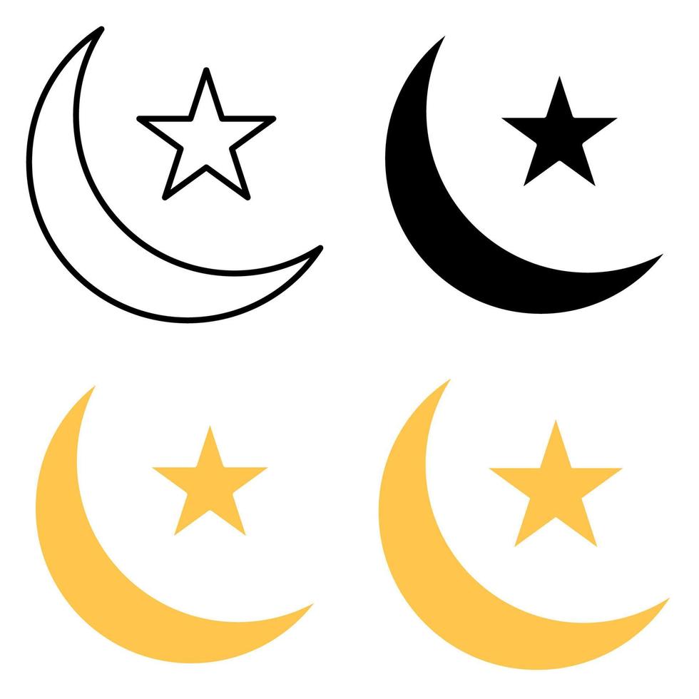 eid Luna en plano estilo aislado vector