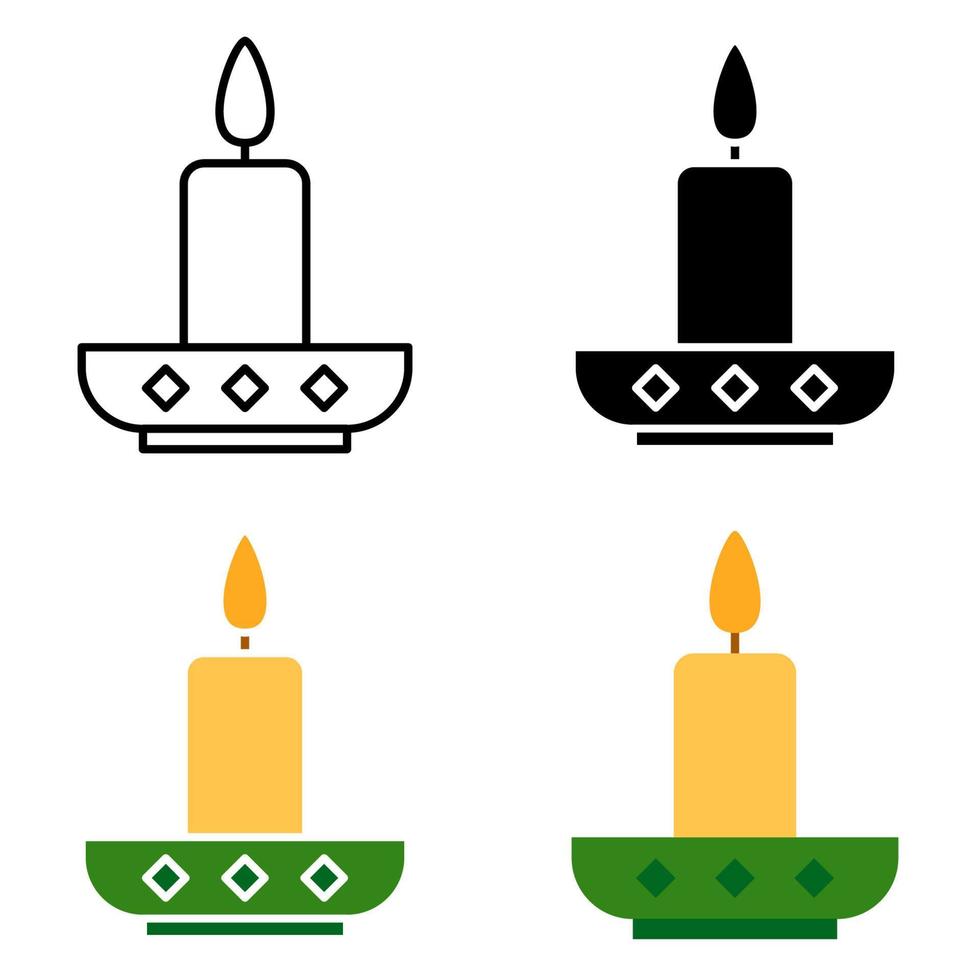 Candle in flat style isolated vector