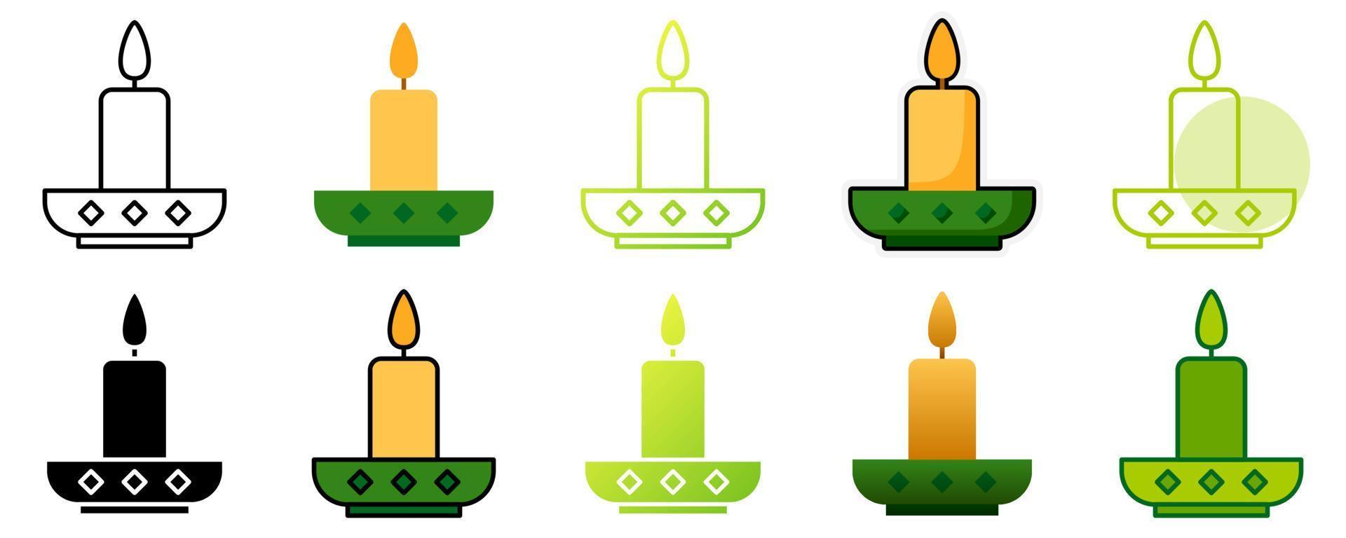 Candle in flat style isolated vector