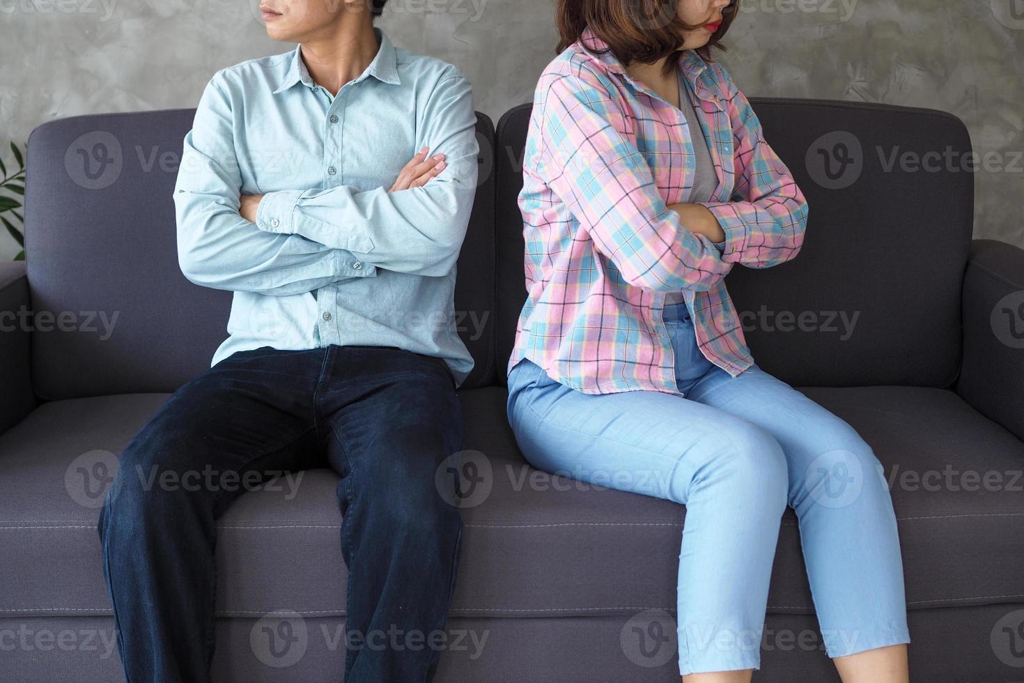 Couples are bored, stressed, upset and irritated photo