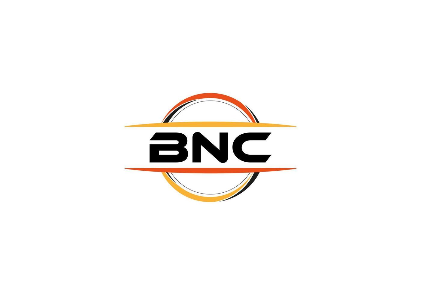 BNC letter royalty ellipse shape logo. BNC brush art logo. BNC logo for a company, business, and commercial use. vector