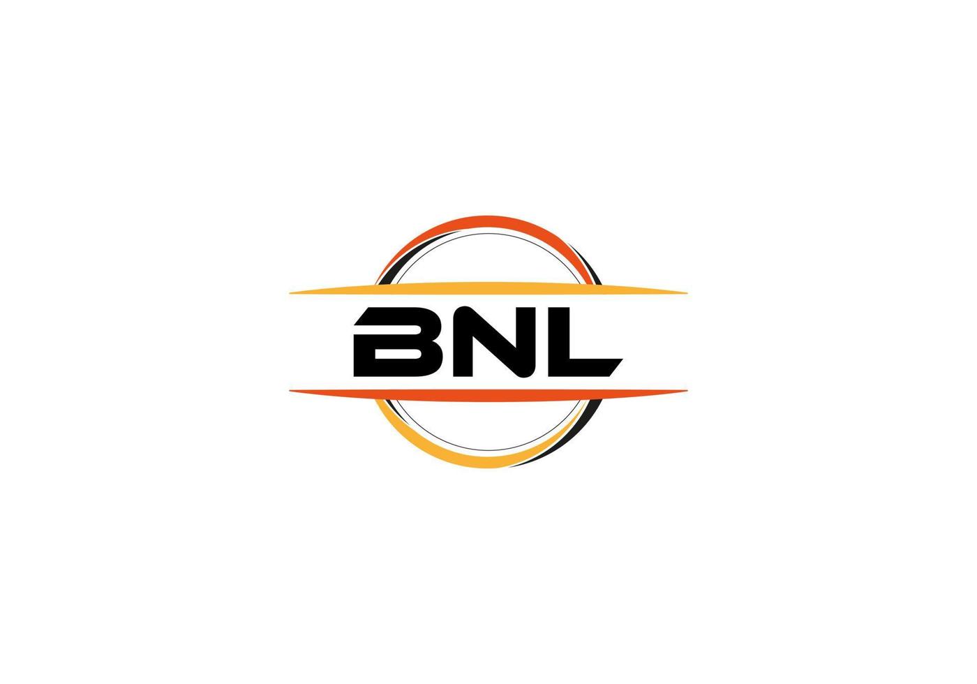 BNL letter royalty ellipse shape logo. BNL brush art logo. BNL logo for a company, business, and commercial use. vector