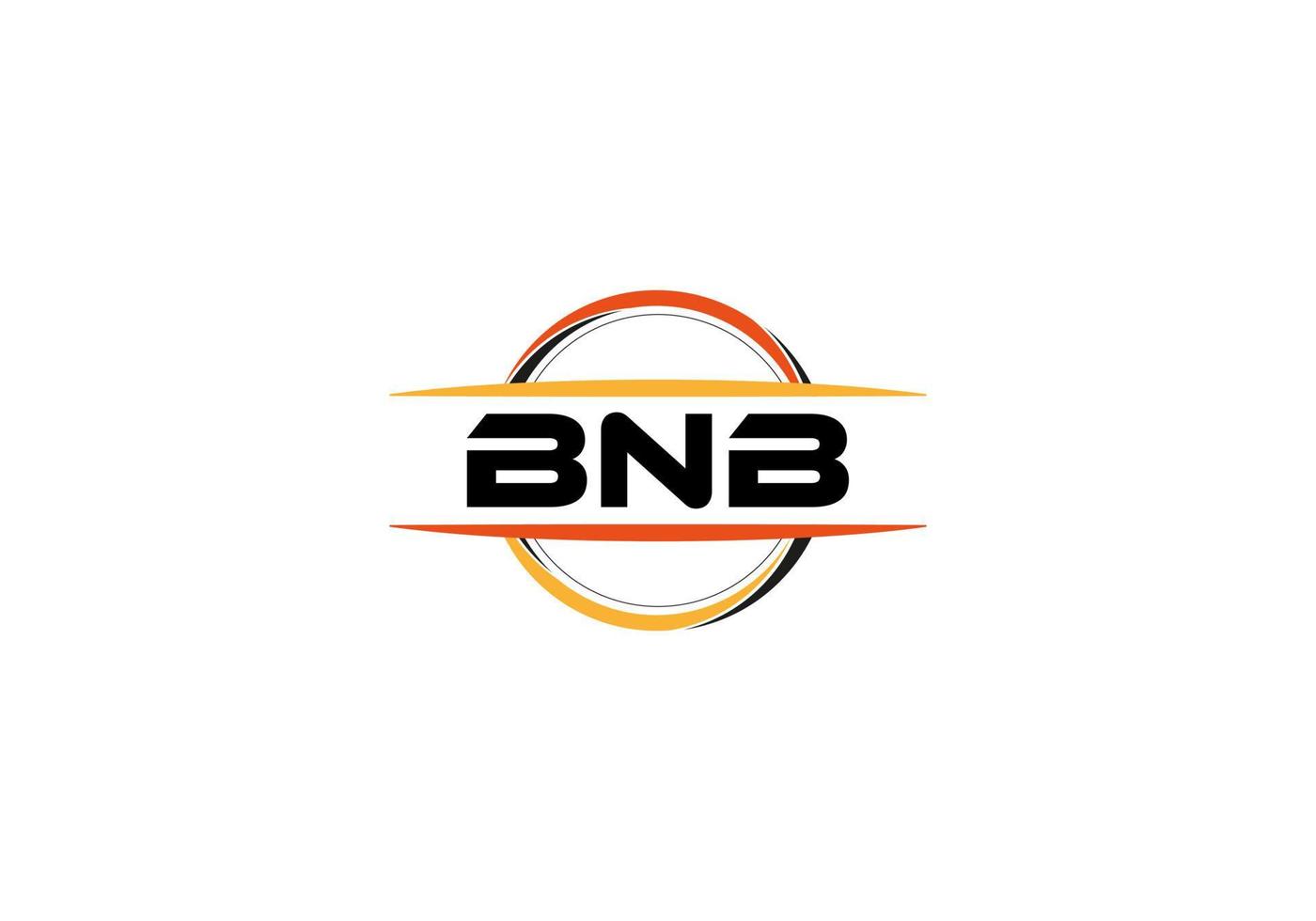 bnb letra realeza elipse forma logo. bnb cepillo Arte logo. bnb logo para un compañía, negocio, y comercial usar. vector