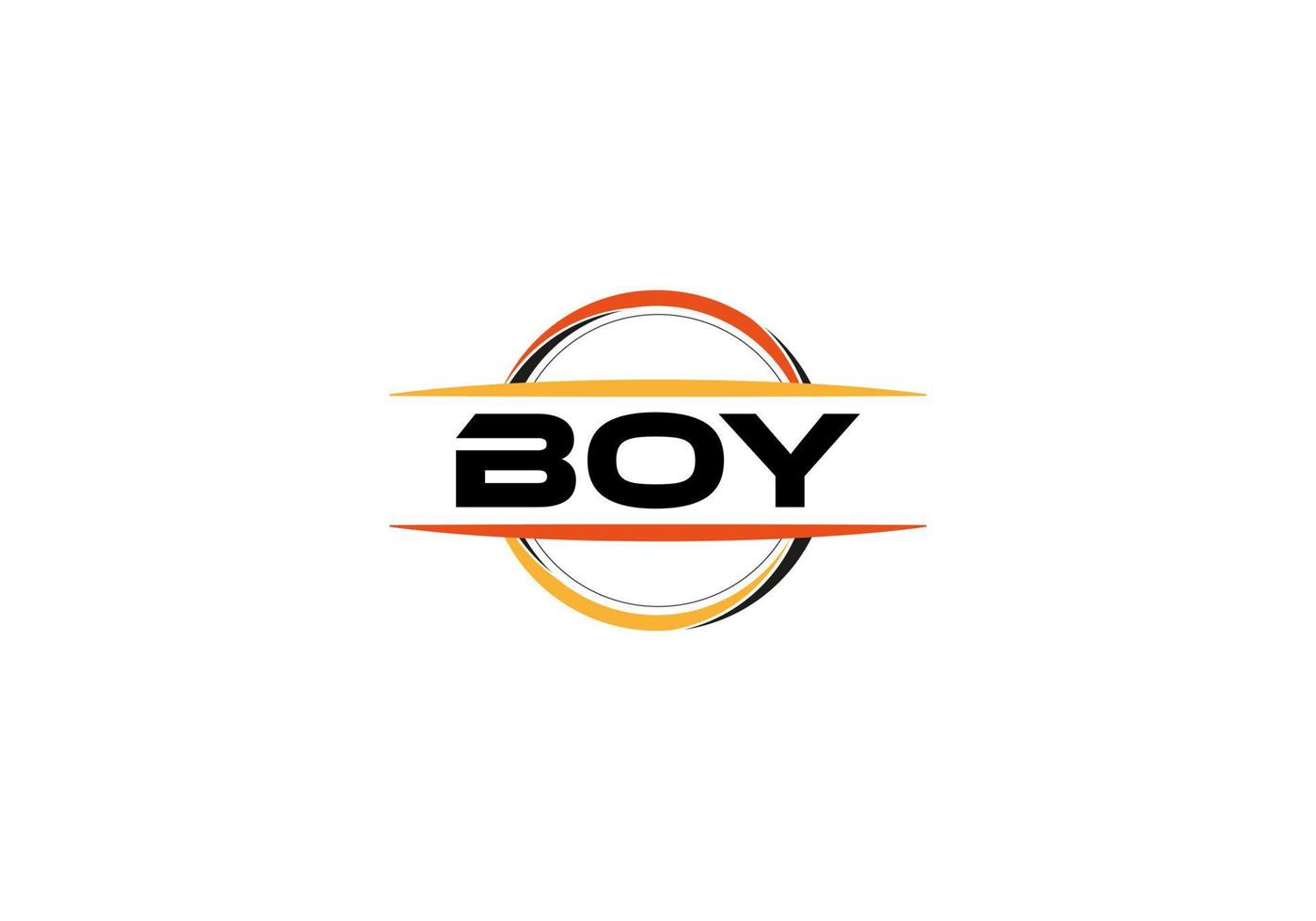 BOY letter royalty ellipse shape logo. BOY brush art logo. BOY logo for a company, business, and commercial use. vector