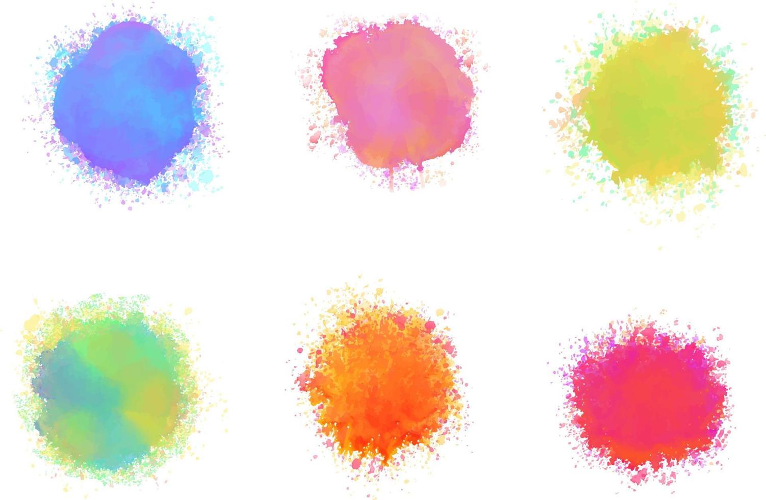 watercolor splatter stain colorful vector