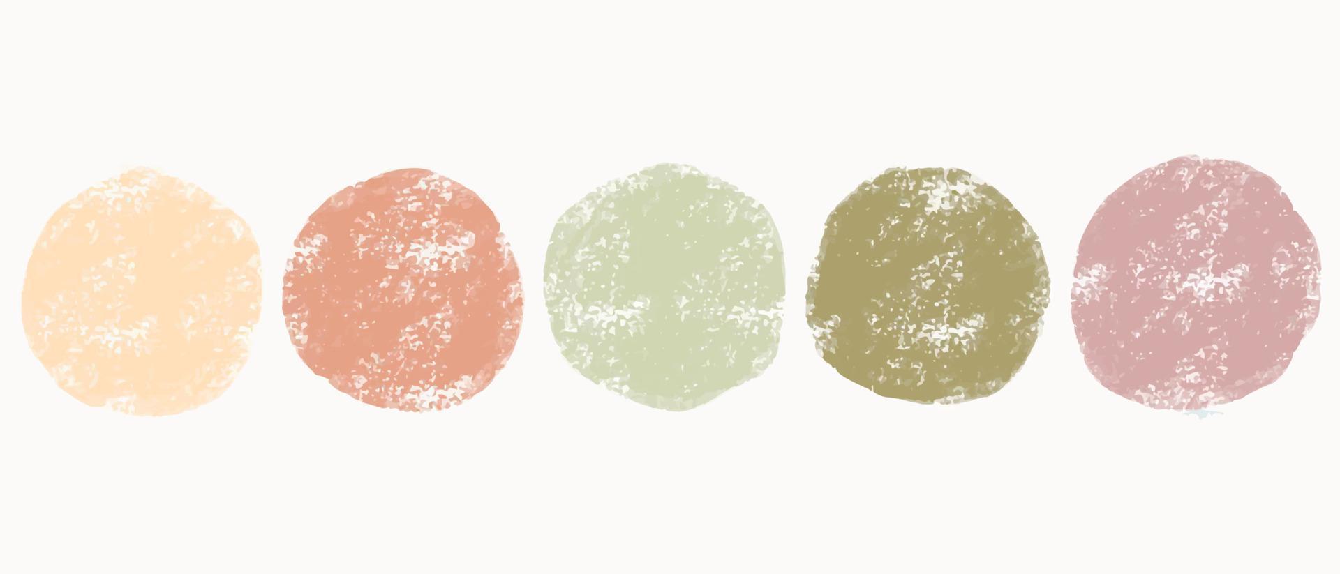 Color watercolor circle dots set. Vector smear watercolour splash stain. pastel paints. Round pastel hand drawn watercolor background boho color.