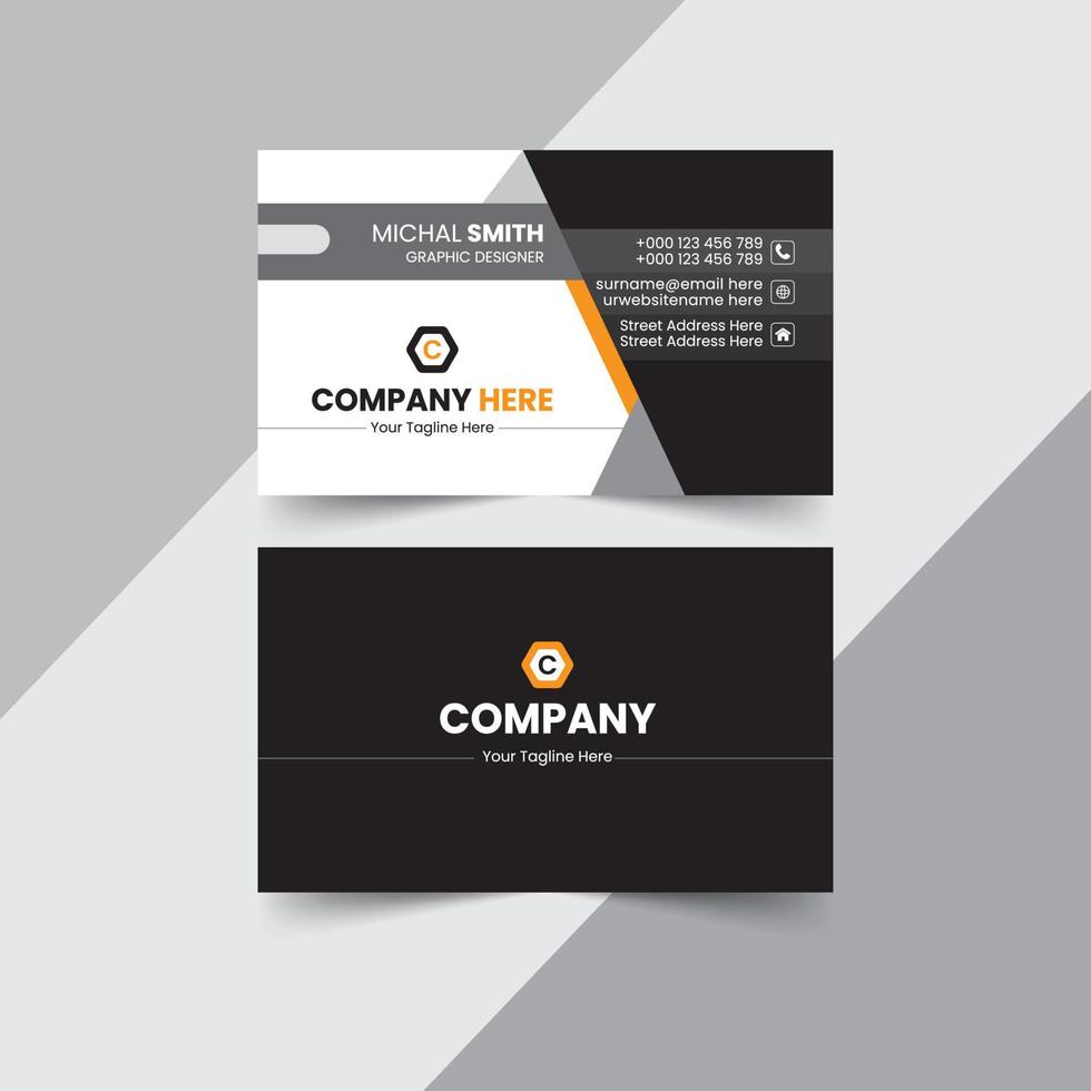 Minimal Corporate Business Card Design Template vector