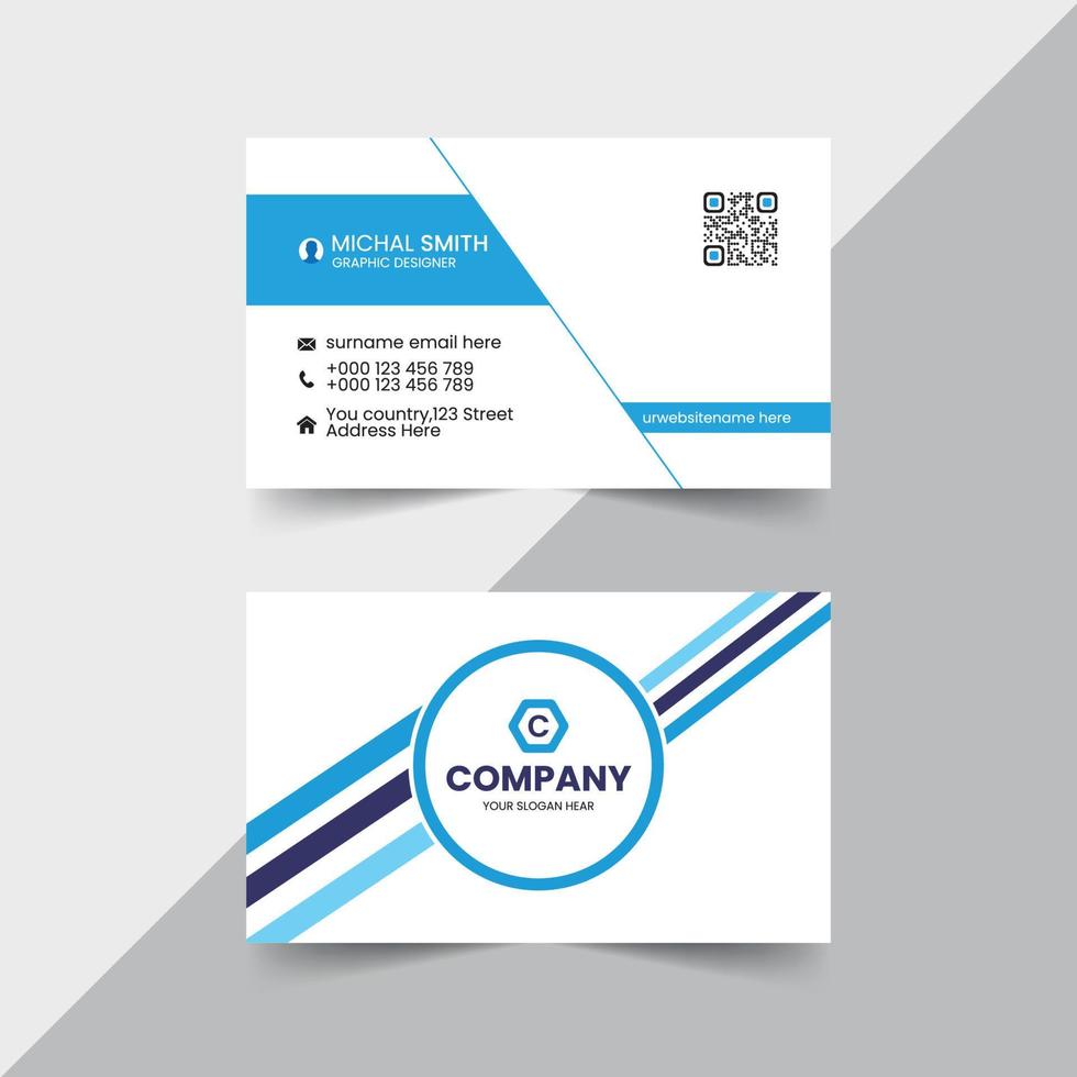 Minimal Corporate Business Card vector Design Template