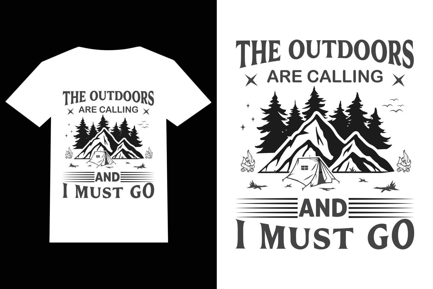 the outdoors are calling and I must go mountain t shirt design vector