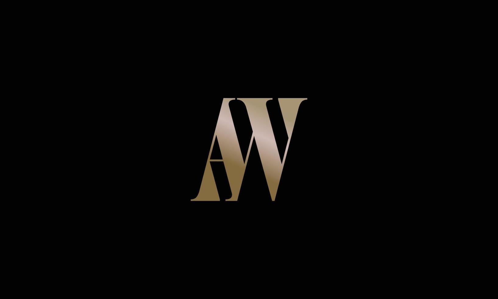 Initial aw alphabet logo design template vector