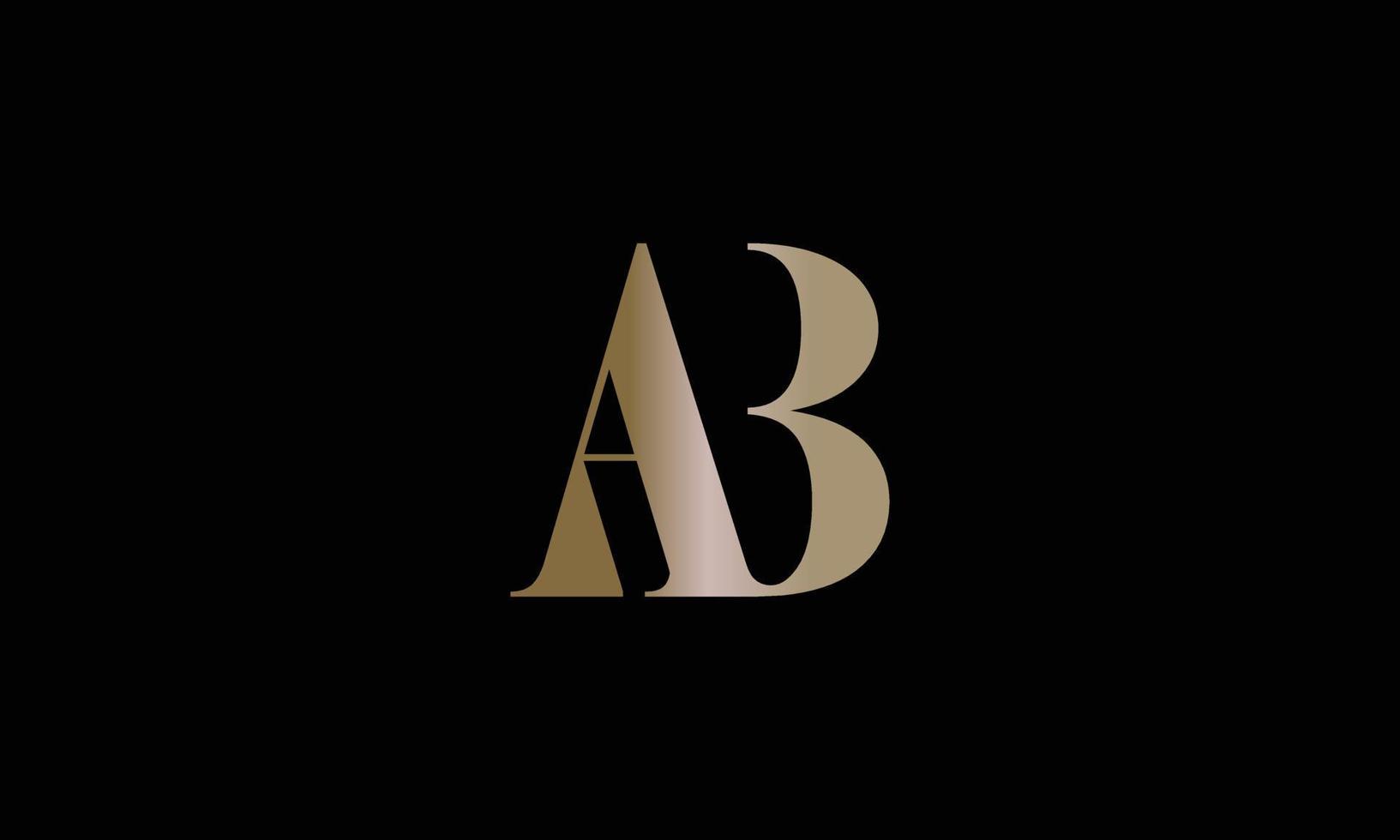 Initial ab alphabet logo design template vector