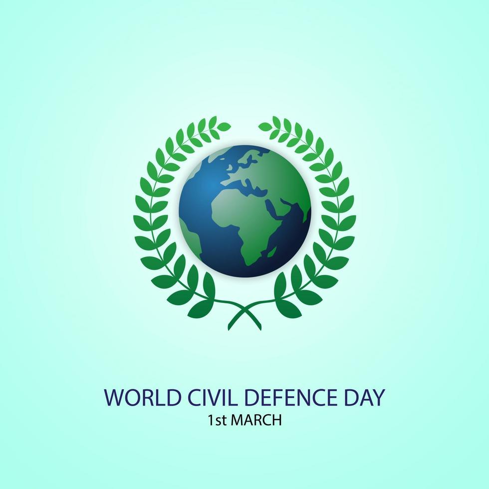 mundo civil defensa día vector ilustración