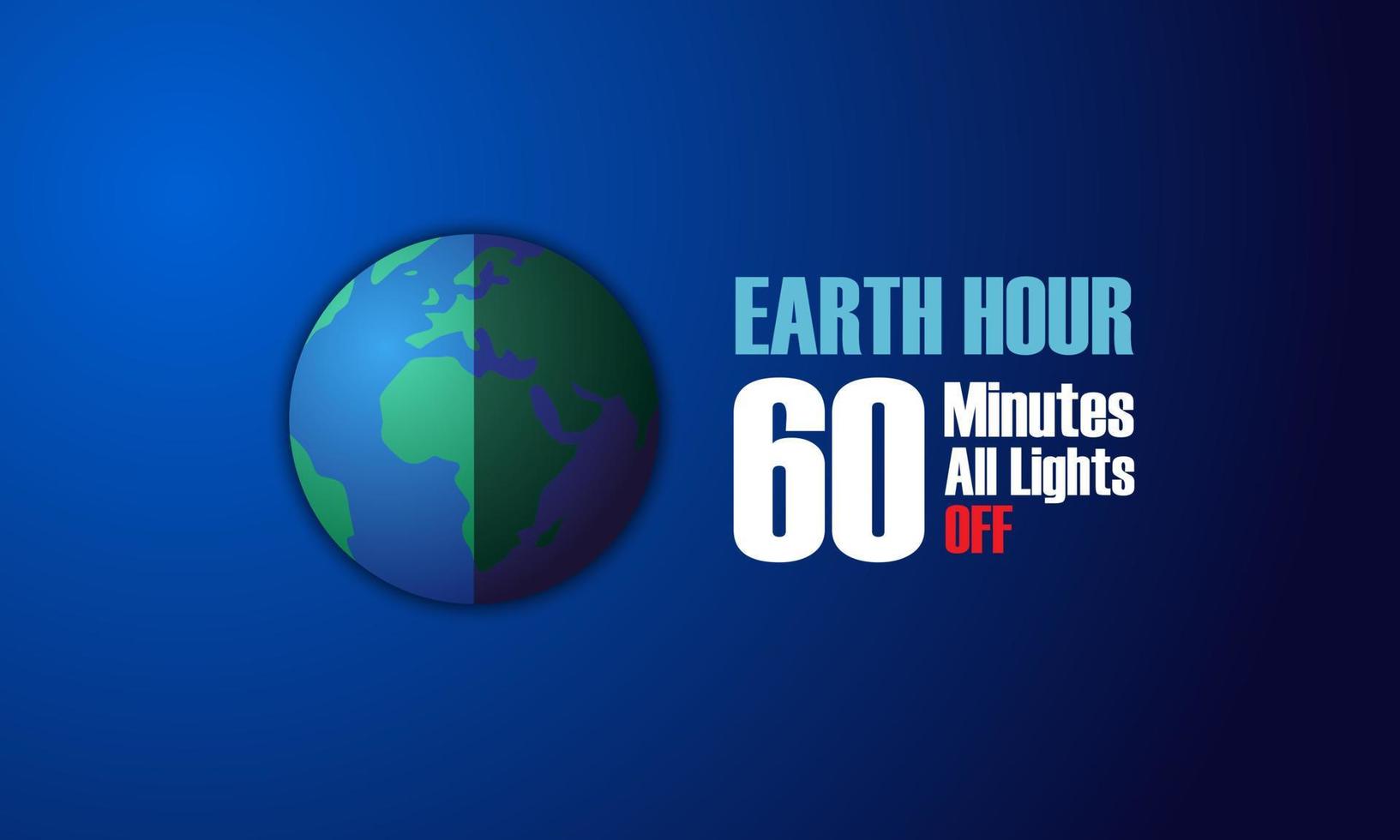 Earth hour day background design vector