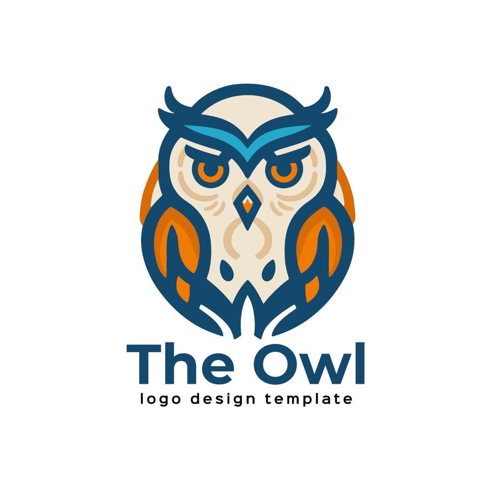 Owl logo template vector icon illustration design. Owl head logo template