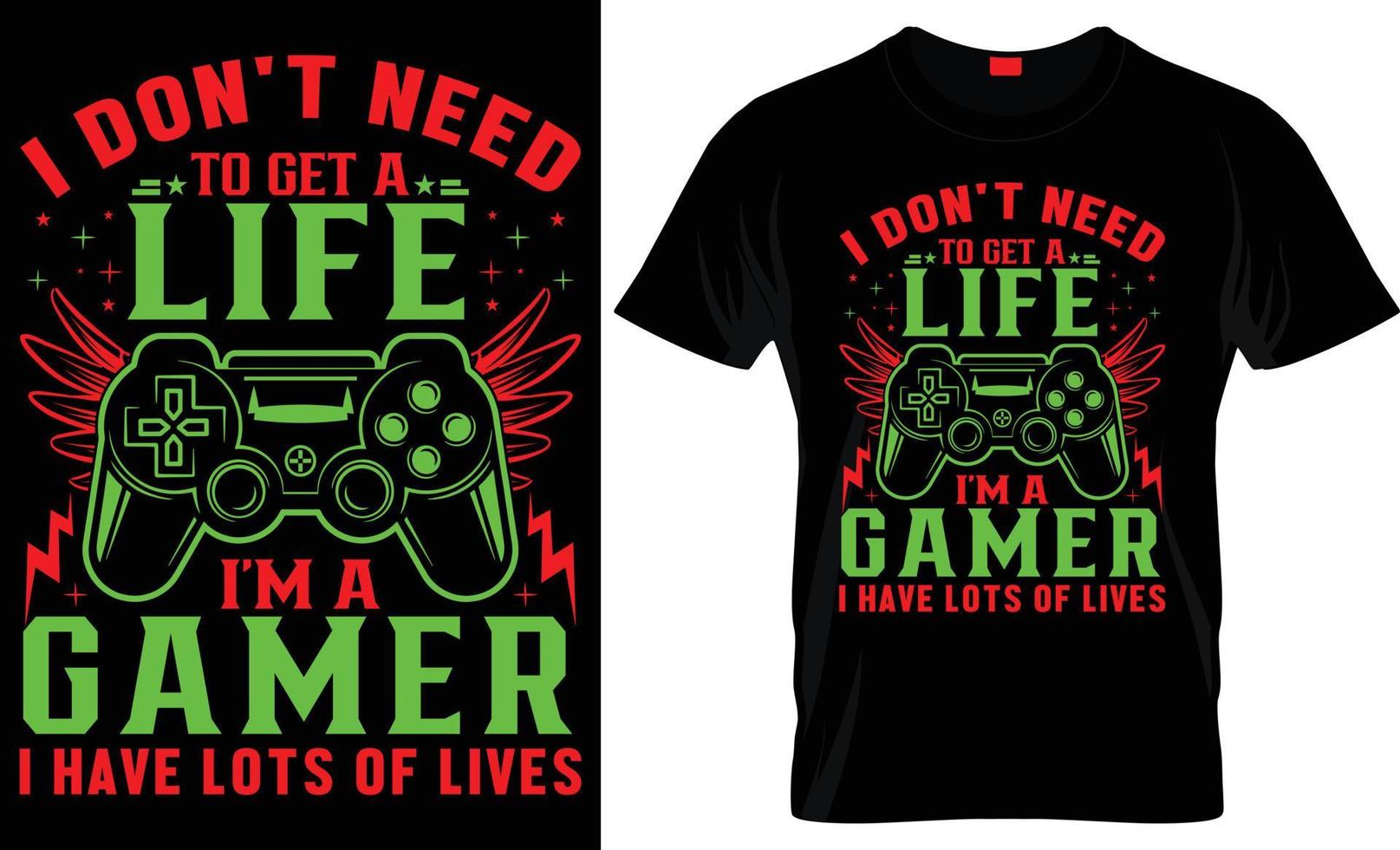 Gaming t-shirt design, gamer t-shirt design, game t-shirt,  t-shirt design. vector