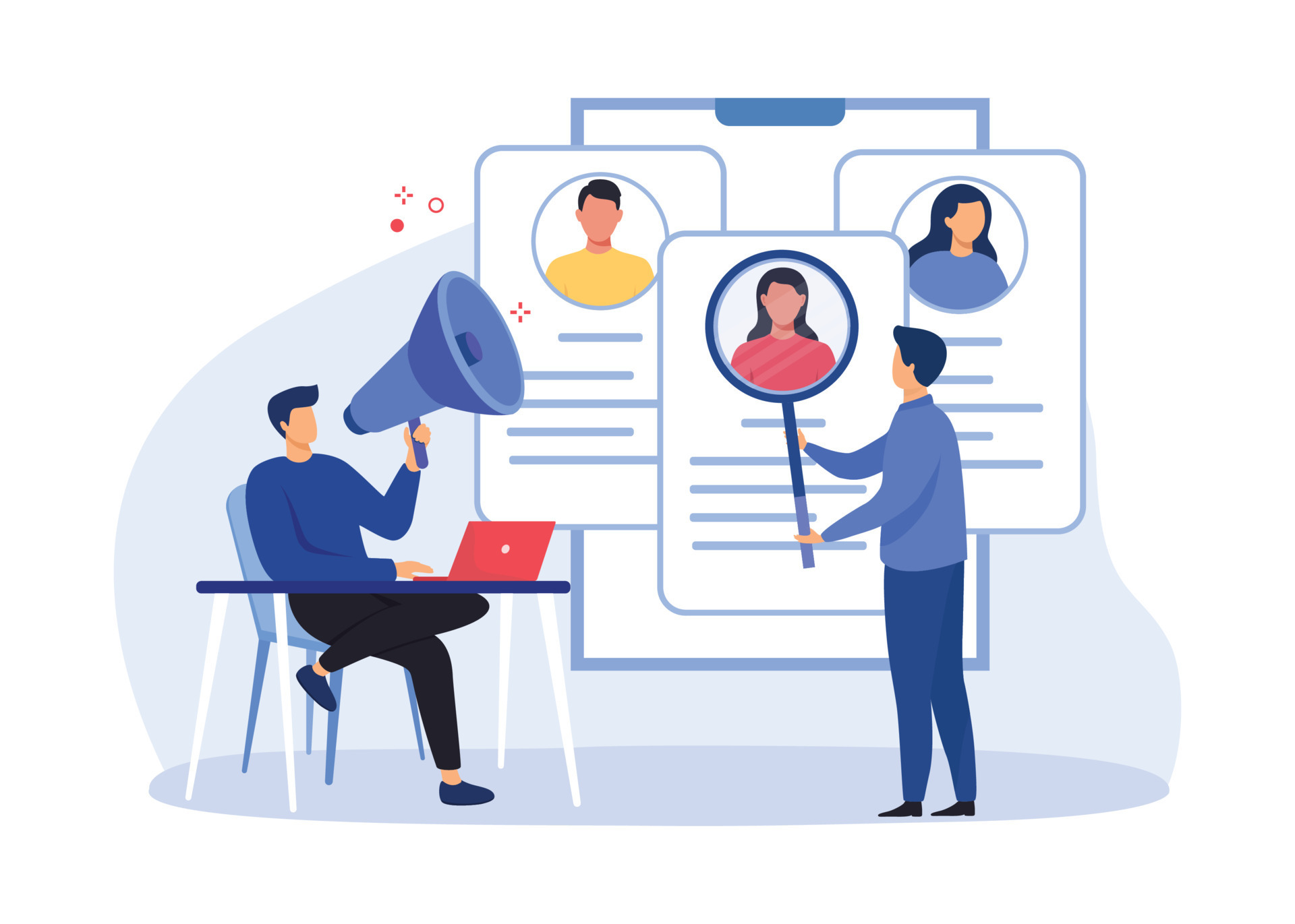 Hiring employee. Open Recruitment concept. Job Vacancy vector