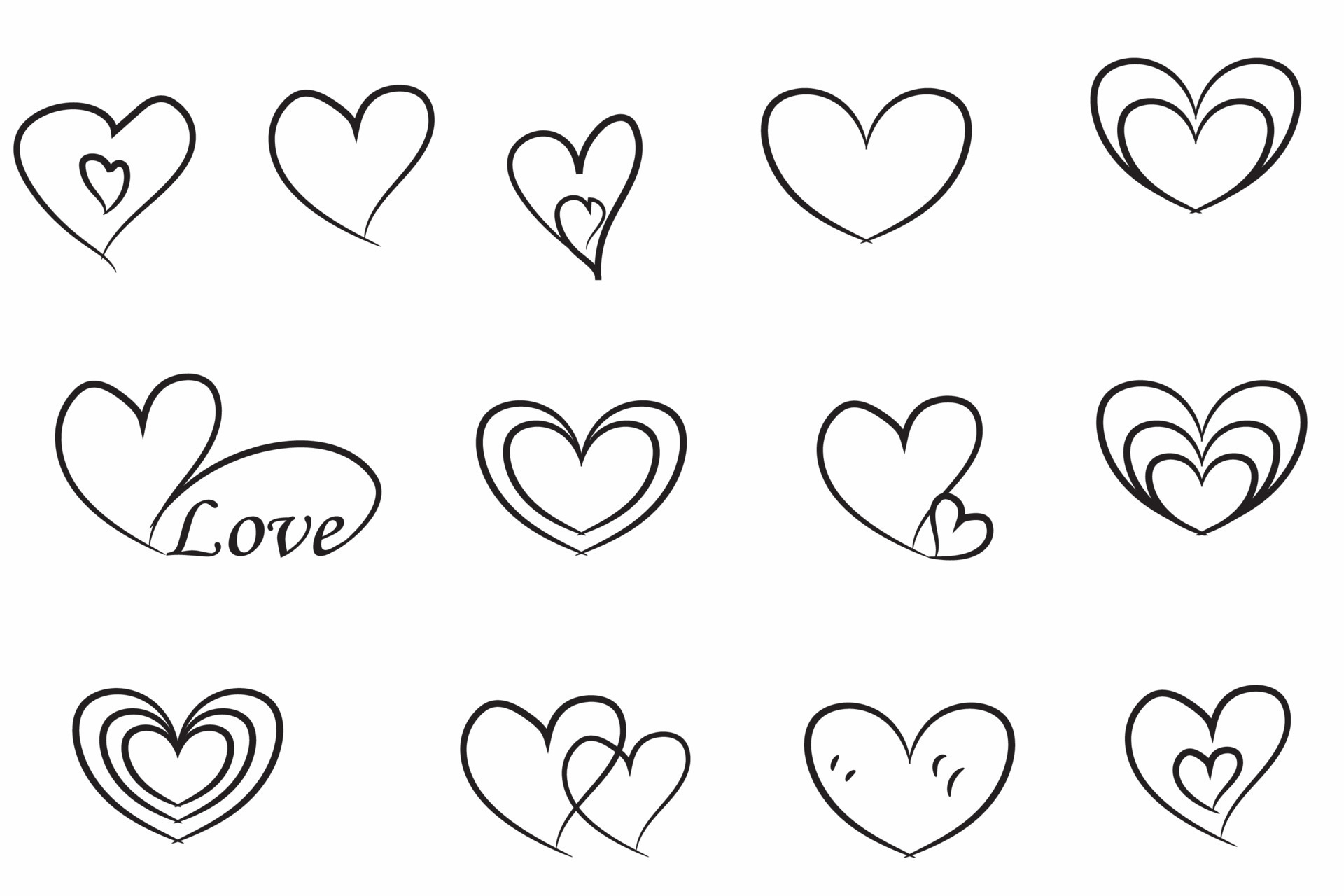 doodle style vector illustration. cute glasses in the shape of hearts.  glasses hearts simple drawing clipart. love, romance 10403255 Vector Art at  Vecteezy