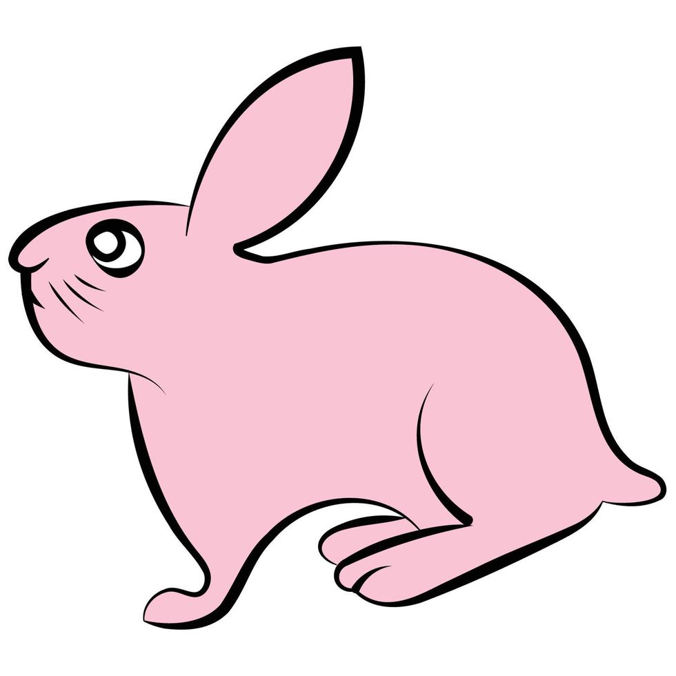 single rabbit catoon illustration vector