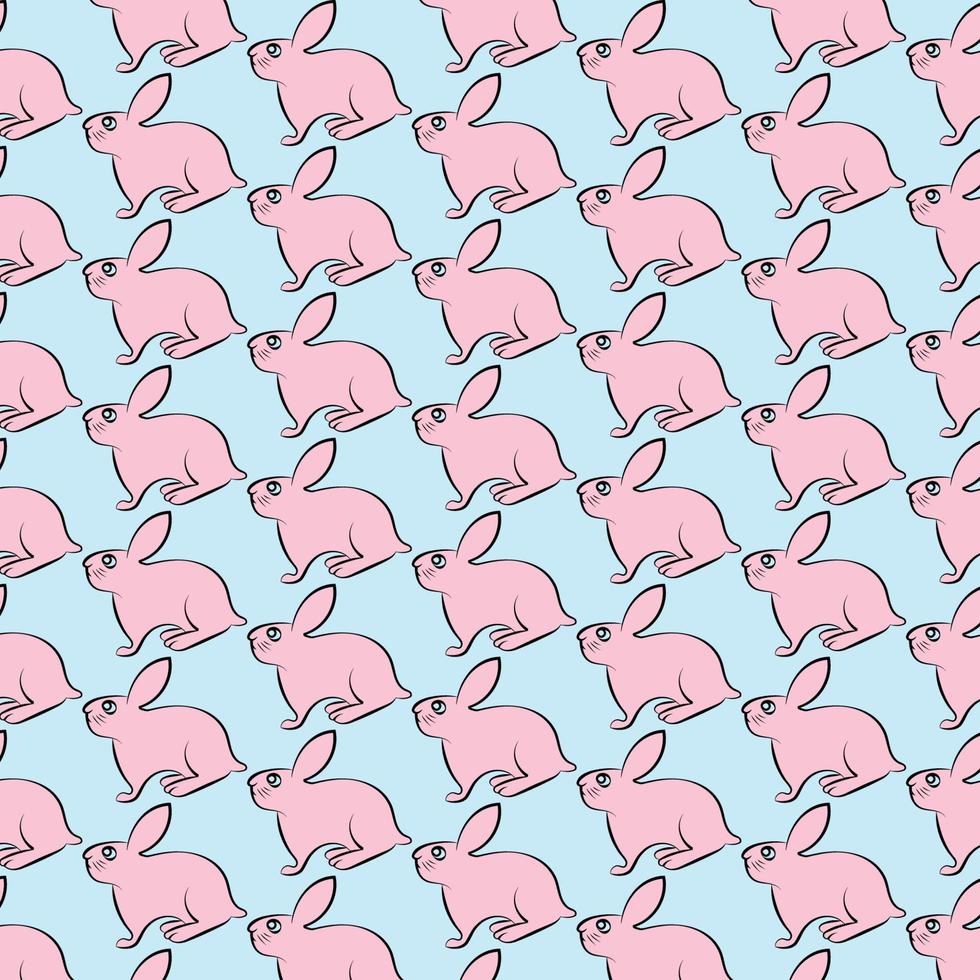 rabbit pattern background vector