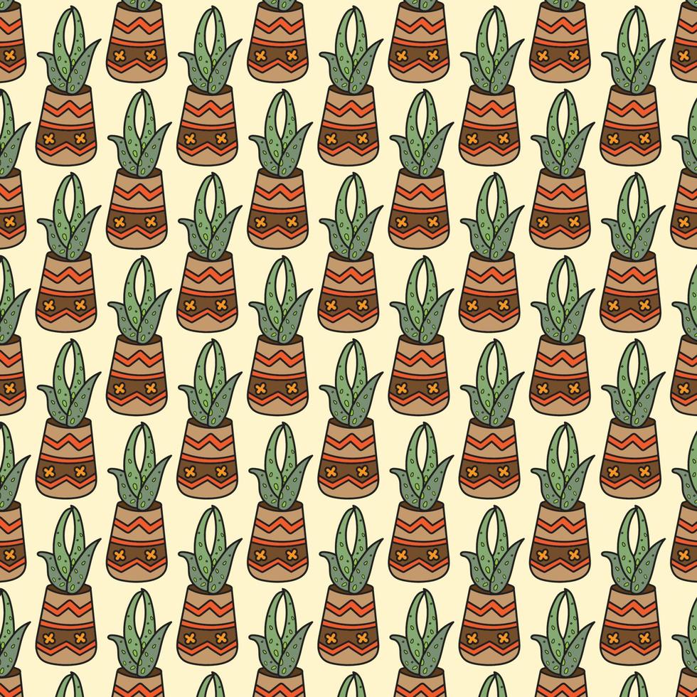 aloe vera pattern background vector