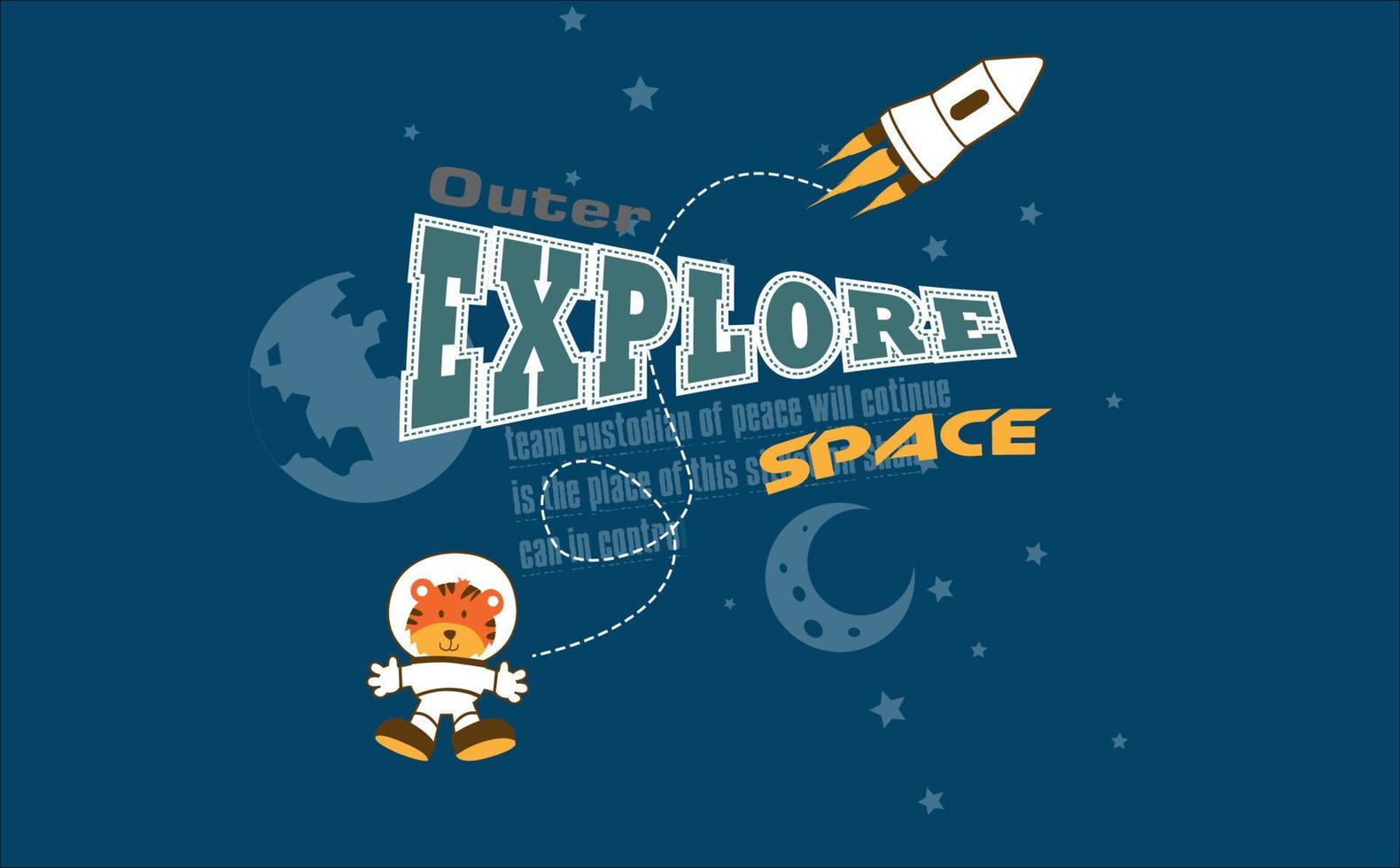 space explore cartoon vector