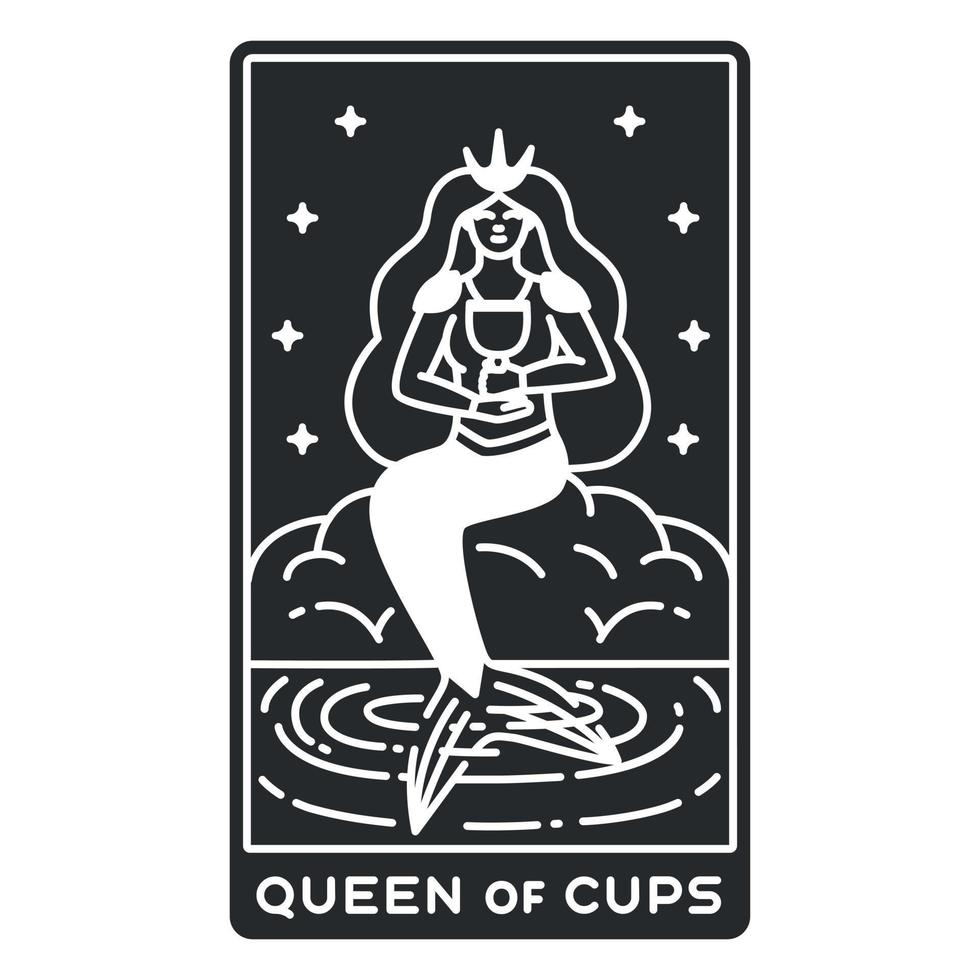 Tarot Card Queen Of Cups Cut Out 20812209 Vector Art at Vecteezy