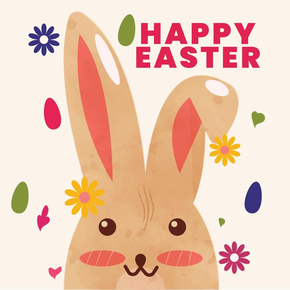 Happy Easter banner Trendy Easter design with typography hand painted strokes. vector